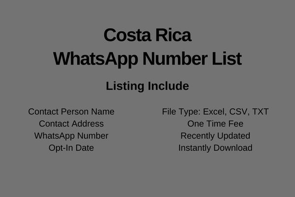 Costa Rica whatsapp number list