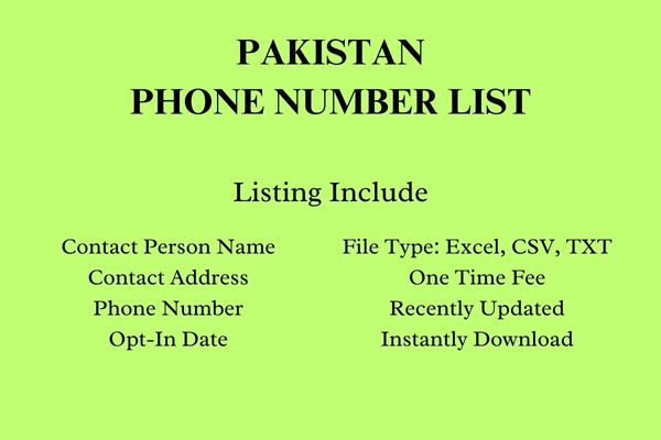 Pakistan phone number list